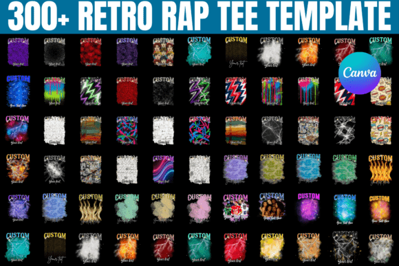 Download Retro 90s Rap Tee Canva Template - Retro Collection