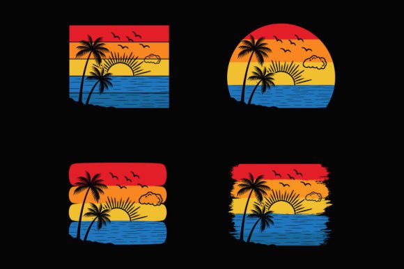 Download Summer Retro Sunset Beach T-shirt Temple - Retro Collection