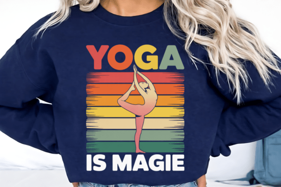 Download Yoga is Magic Retro Yoga Meditation PNG - Retro Collection